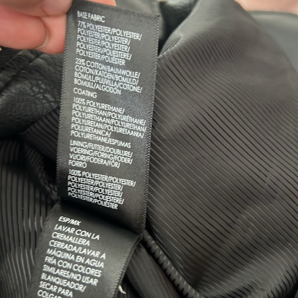 Liverpool Moto Jacket Women’s Large Black Vegan Leather Zip-Off - Picture 8 of 8